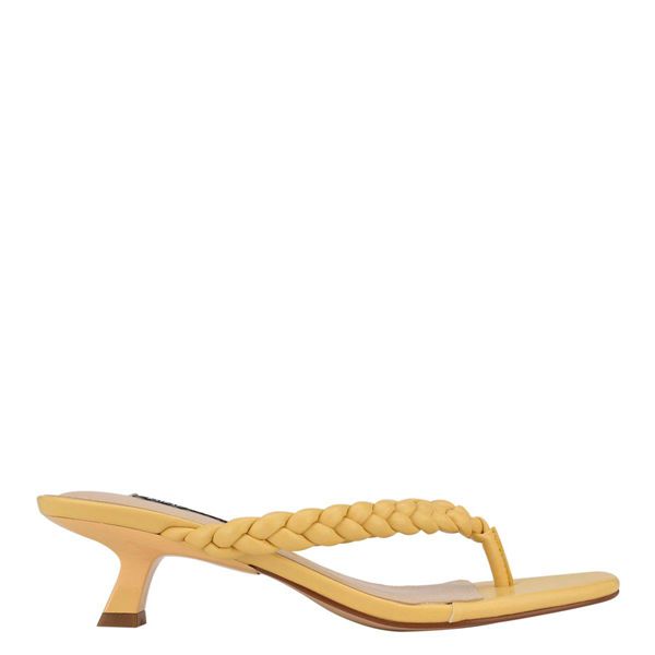 Nine West Meka Thong Yellow Heeled Sandals | South Africa 58I16-2J15